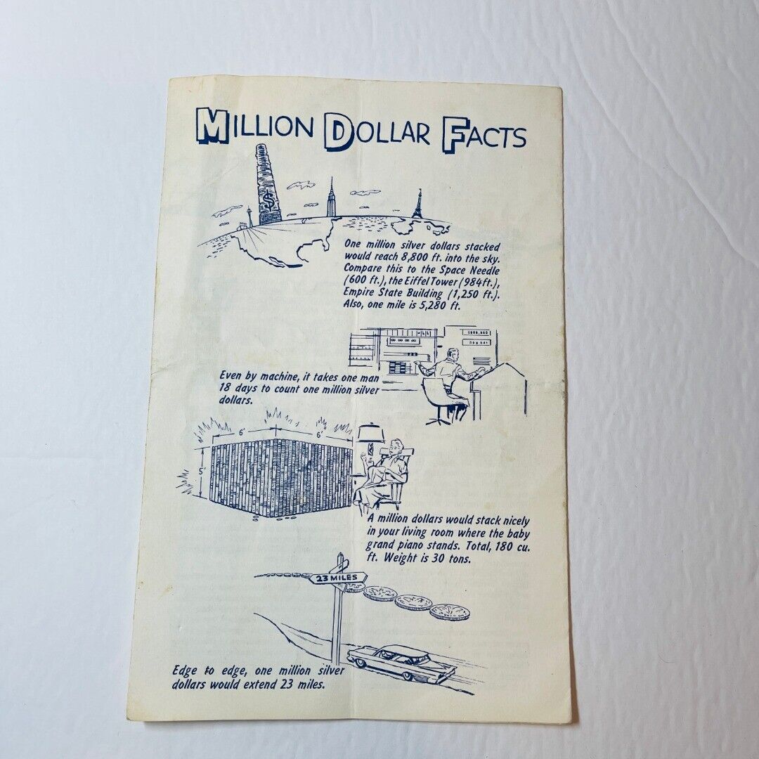 $1,000,000 Silver Dollar Display Seattle World's Fair 1962 Program Brochure