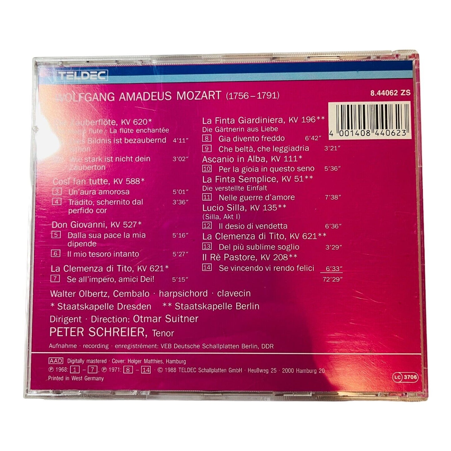 Colour Mozart Arien Arias Airs Peter Schreier CD