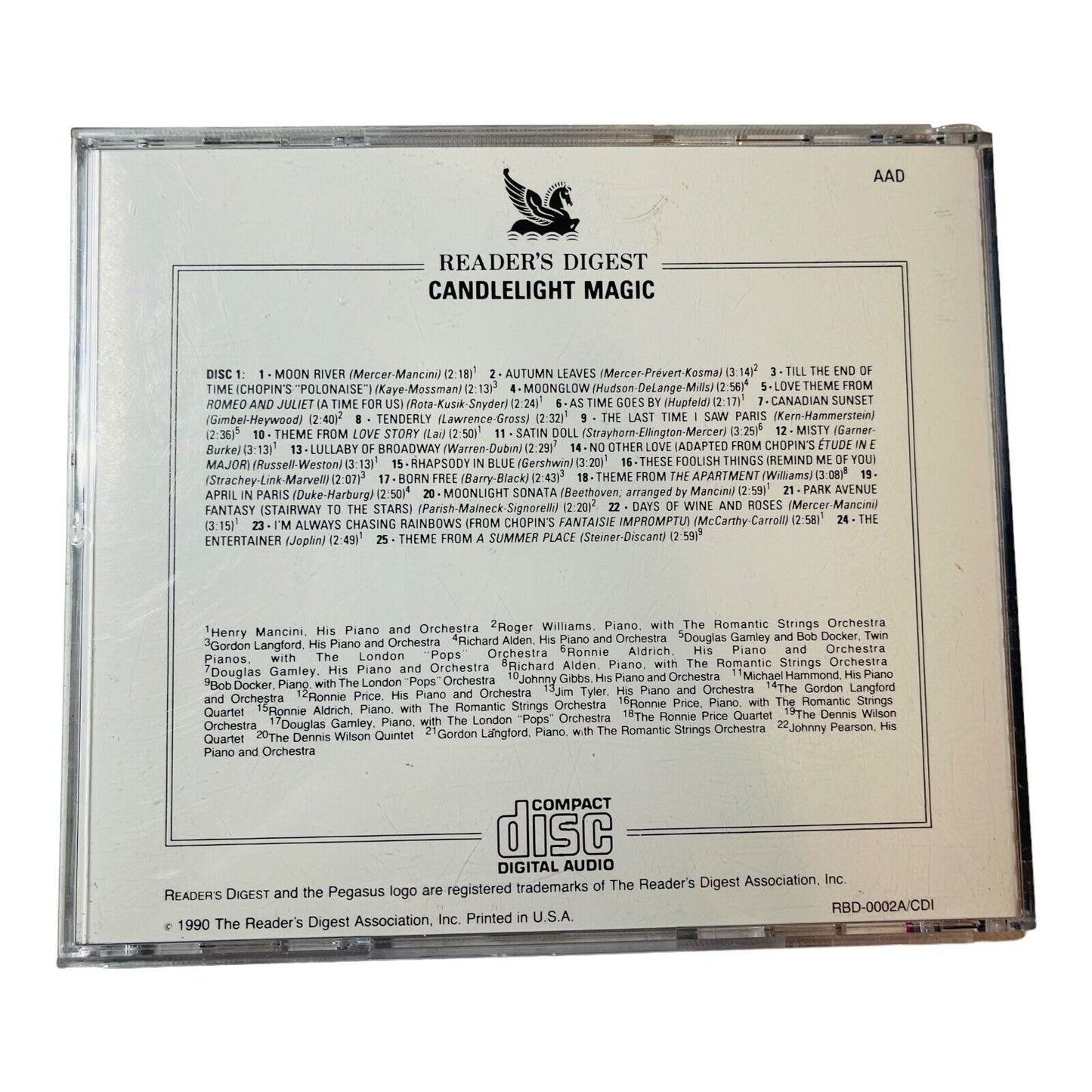 Reader's Digest Disc 1 Candlelight Magic 50 Romantic Piano Favorites