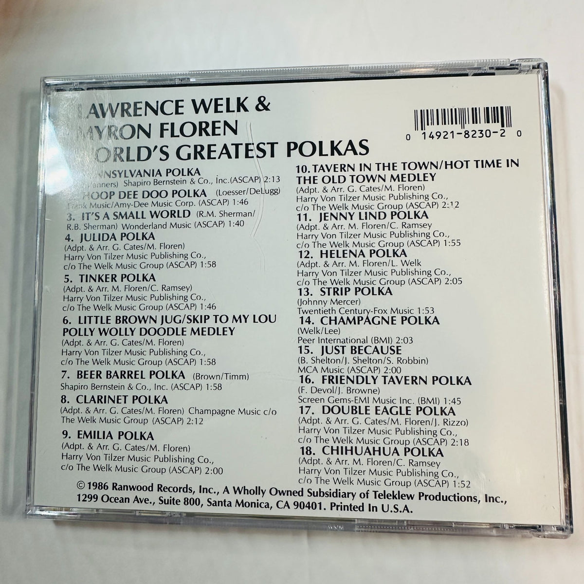 Lawrence Welk & Myron Floren Worlds Greatest Polkas CD