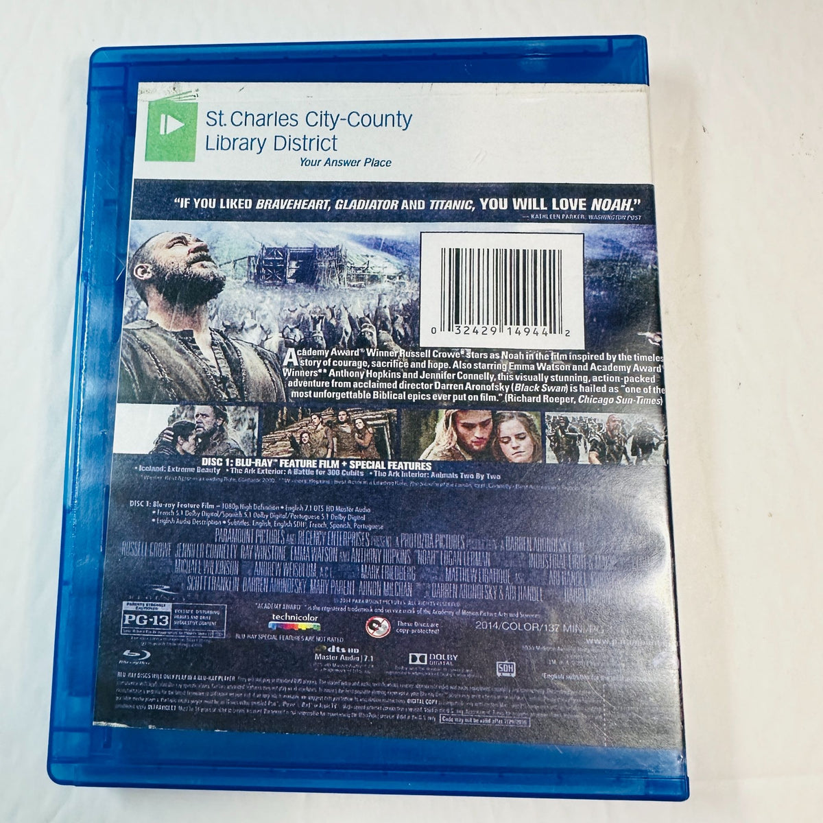 Noah Blu-Ray Russell Crowe Library Edition