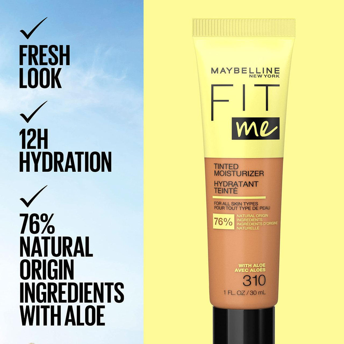 Maybelline Fit Me Tinted Moisturizer mNatural Coverage Face Makeup 370 - Suthern Picker