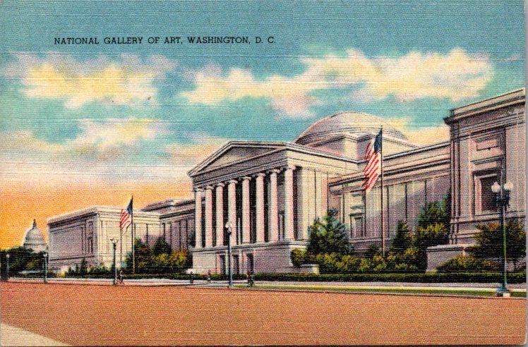 National Gallery Of Art Washington D.C. Vintage Linen MINI Postcard Unused