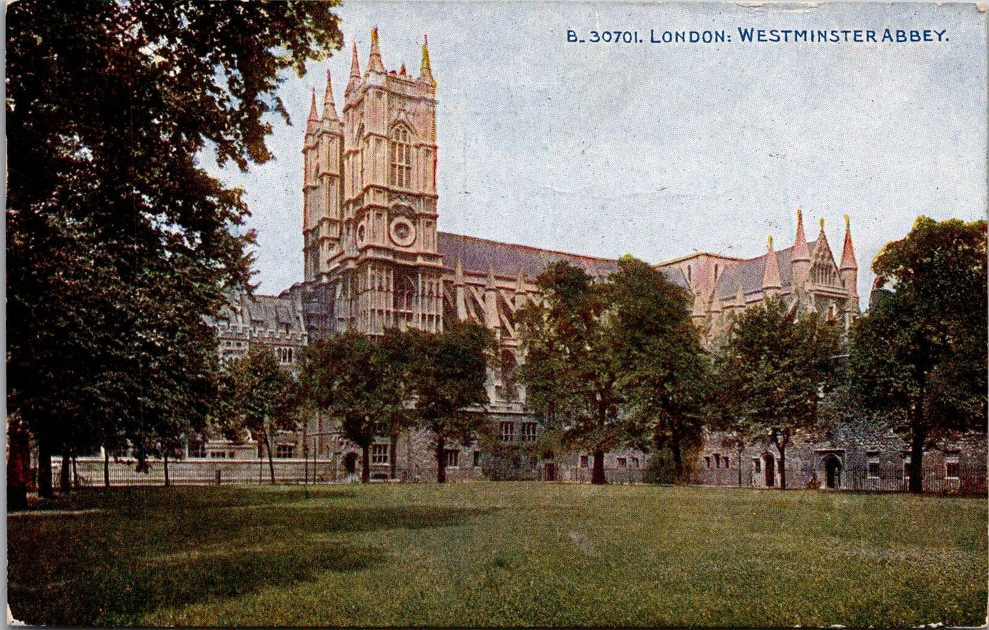 B 30701 London Westminster Abbey Postcard 1948 Posted Photocrom