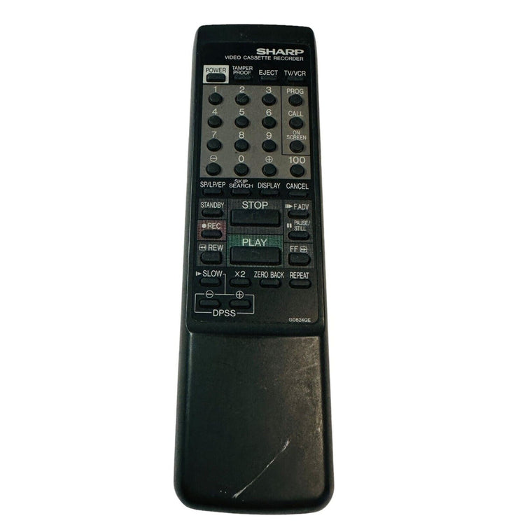 Sharp VCR Remote Control Unit G0824GE For Video Cassette Recorder