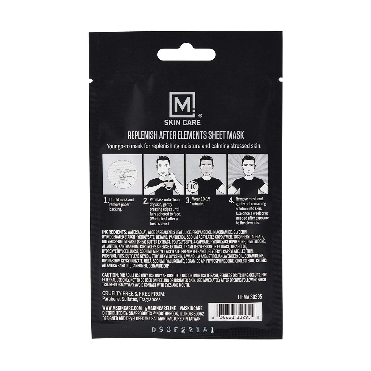 M. Skin Care After Elements Facial Sheet Mask Treatment for Men
