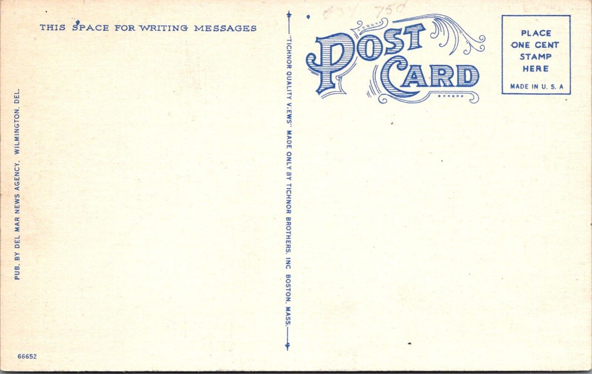 Vintage Christ Episcopal Church Postcard 1934 Dover Delaware Tichnor Linen UP