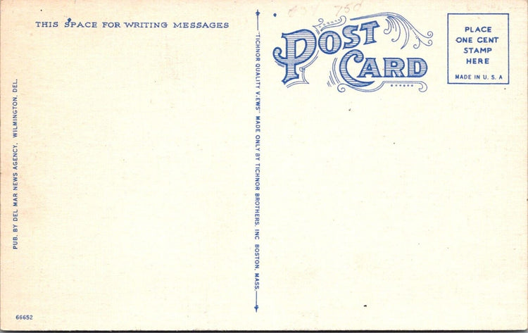 Vintage Christ Episcopal Church Postcard 1934 Dover Delaware Tichnor Linen UP