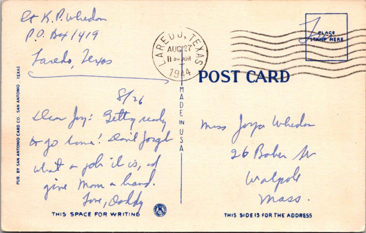 Vintage Linen Postcard Posted Angora GoatsTexas