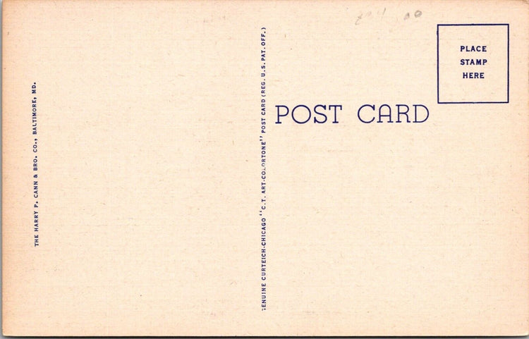 Seaford High School DE Postcard Vintage Linen 1940s Genuine Curteich Chicago