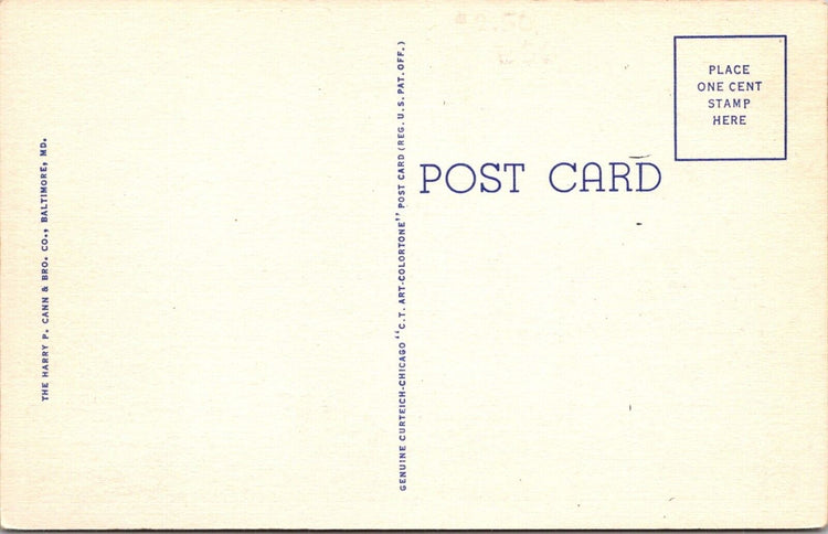 Vintage Postcard Municipal Building Laurel Del Genuine Curteich Chicago Linen