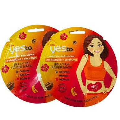 2 PACK Yes To Moisturized + Smoother Belly Up Paper Mask Coconut Banana Hibiscus - Suthern Picker