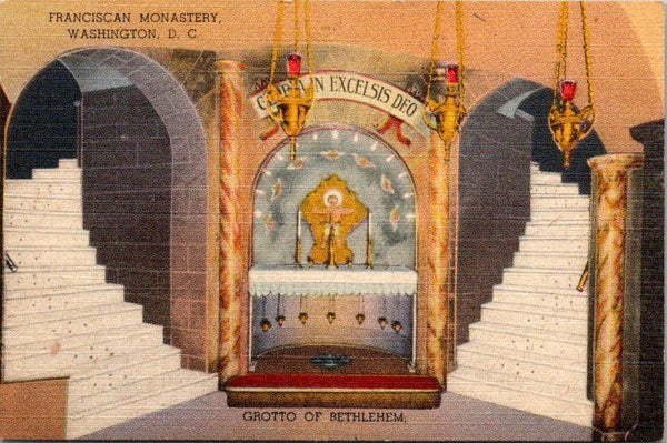 Grotto Of Bethlehem Franciscan Monastery Washington D.C. Vintage Linen MINI Post