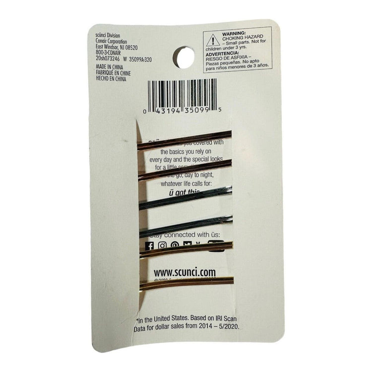 SCUNCI Real Style Metal Bobby Pins Pack of 6 Gold Silver and Rose Gold - Suthern Picker