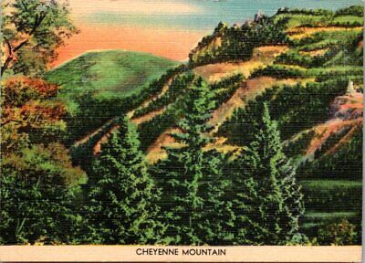 Cheyenne Mountain Colorado Springs CO Vintage Linen MINI Postcard Unused