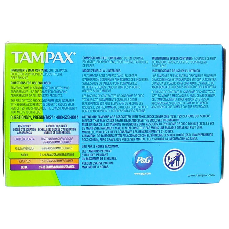 Tampax Flushable Super Tampons10 ct, Box