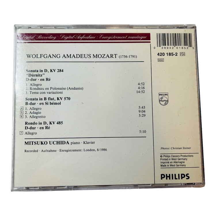 Mozart: Piano Sonatas KV 284 & 570 Rondo KV 485 Mitsuko Uchida 1987