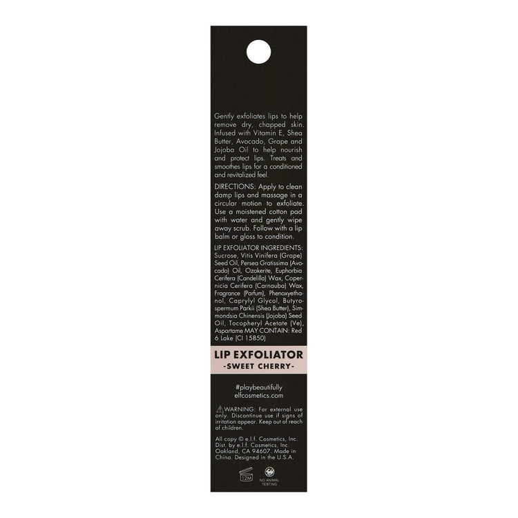 e.l.f. Lip Exfoliator Sweet Cherry Infused with Vitamin E Shea Butter 0.11 Oz