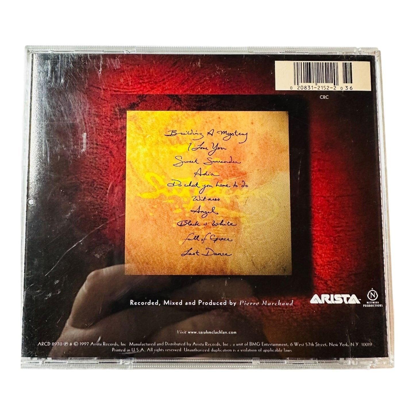 Sarah McLachlan Surfacing CD Album Arista Records 1997