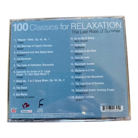 100 Classics for Relaxation CD 2008 Time Life Classical Instrumental