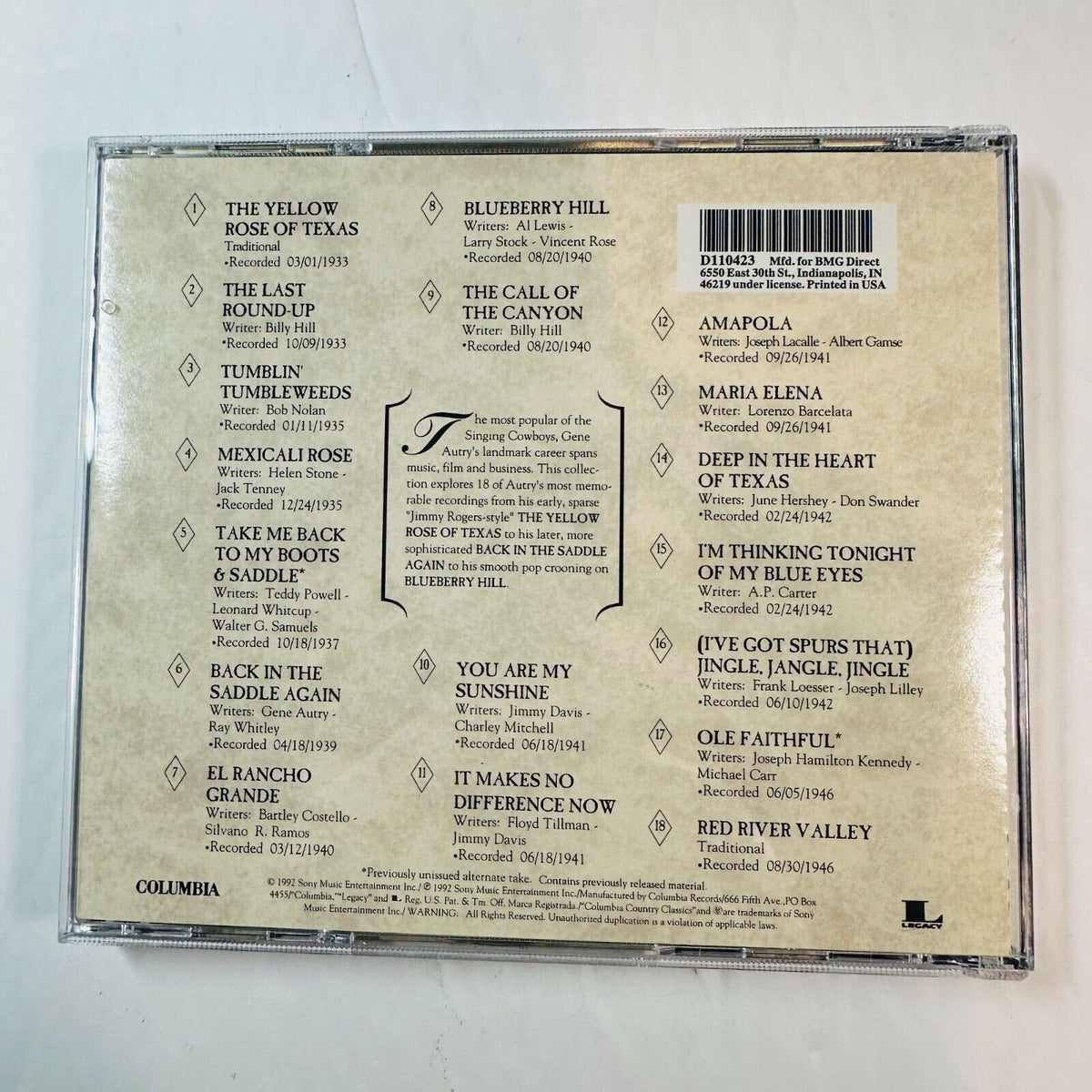 The Essential Gene Autry 1933-1946 Columbia Country Classics CD