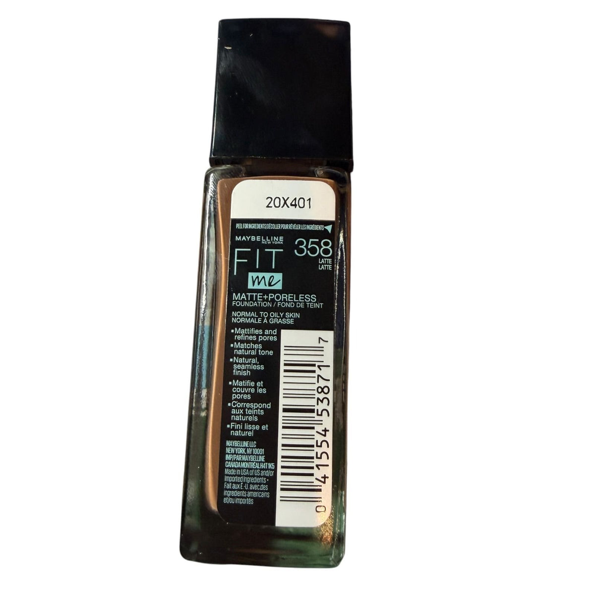 Maybelline Fit Me Foundation 1 Fl Oz Matte & Poreless Latte 358 New