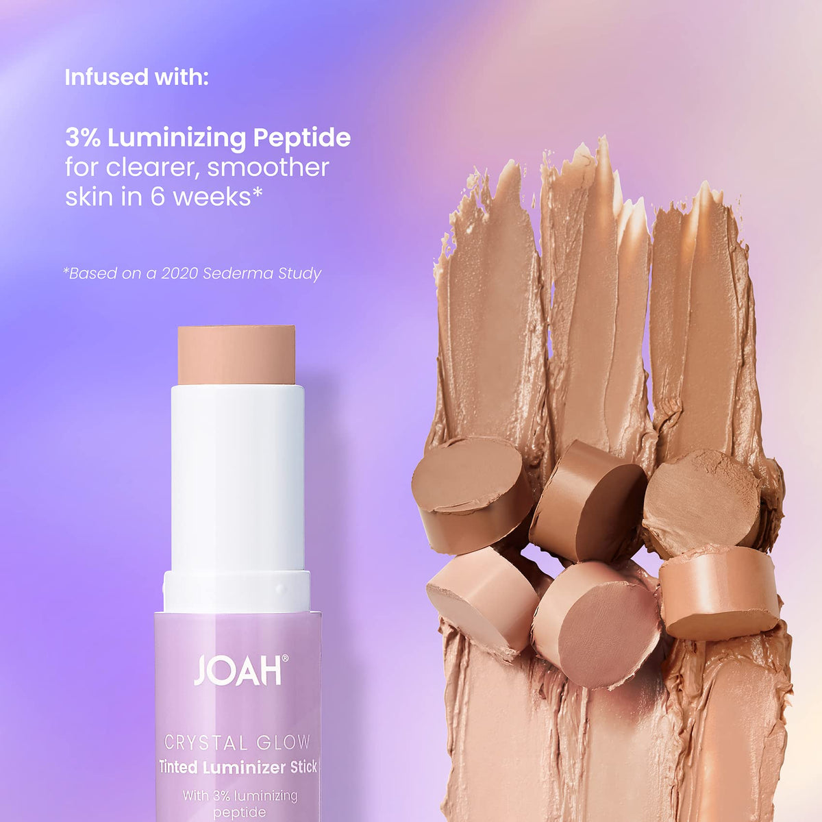 JOAH Crystal Glow Tinted Luminizer Stick Highlighter and Bronzer Stick MW020 Med