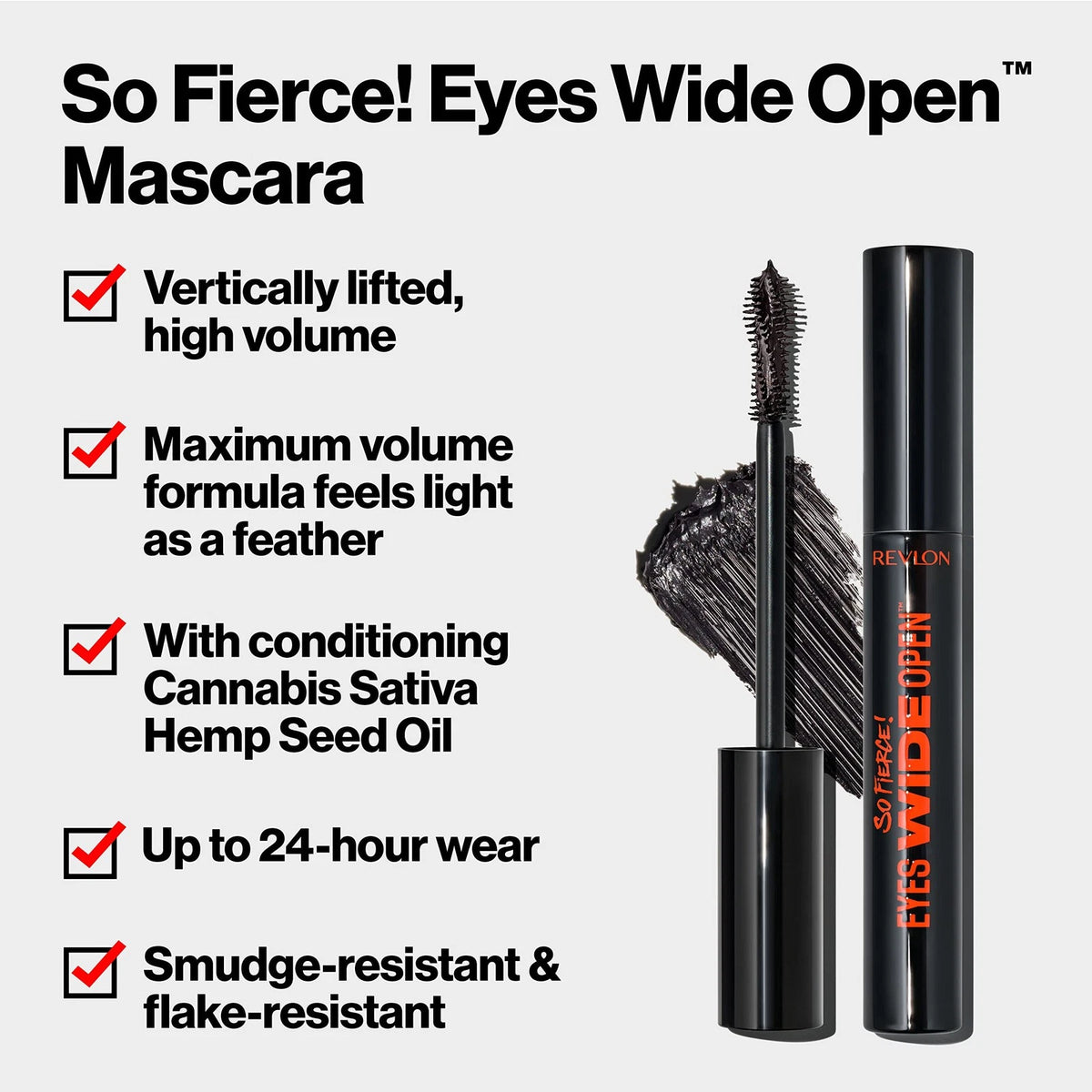 Revlon So Fierce Eyes Wide Open Mascara Push-up Brush 103 Black Brown 0.24 fl oz