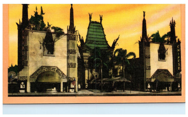 Grauman's Chinese Theater Vintage Postcard Hollywood California Linen - Suthern Picker