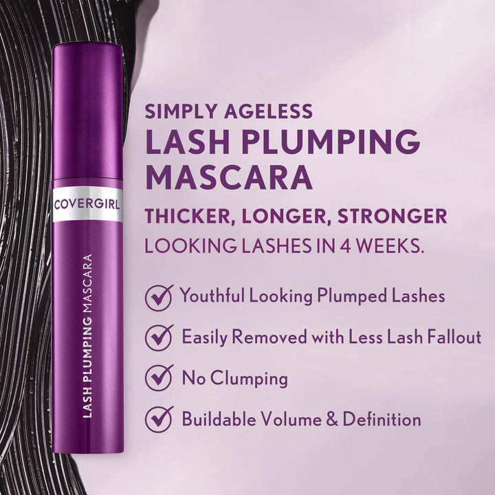 COVERGIRL Simply Ageless Lash Plumping Mascara Black Water Resistant #120 - Suthern Picker