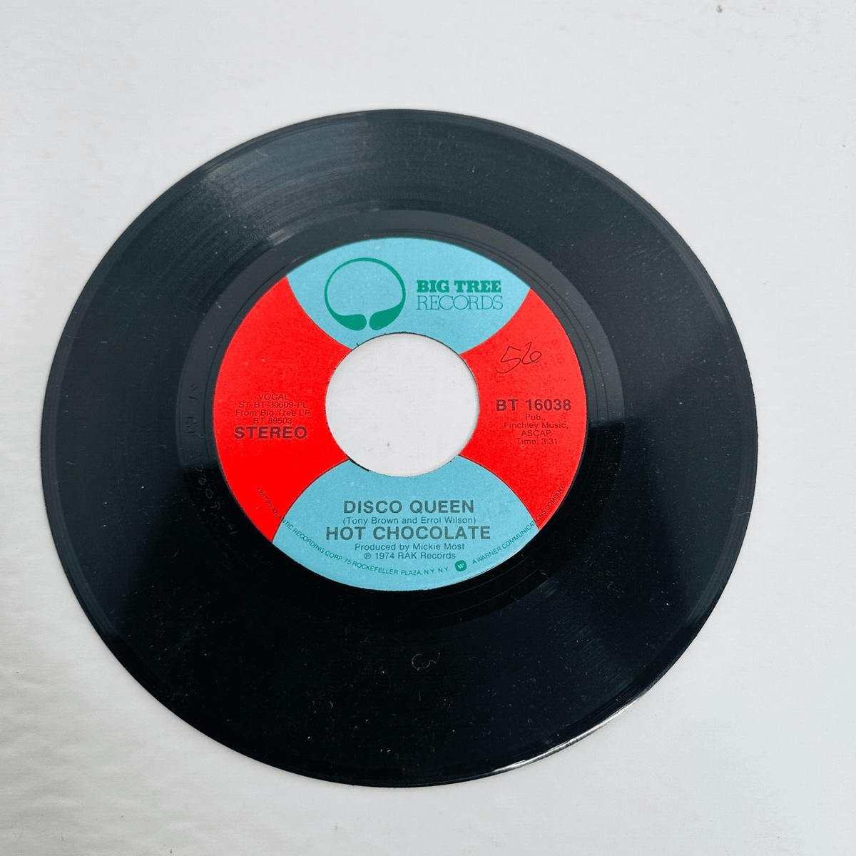Hot Chocolate 45 Vinyl Record Disco Queen Makin' Music on Big Tree Funk/Disco - Suthern Picker