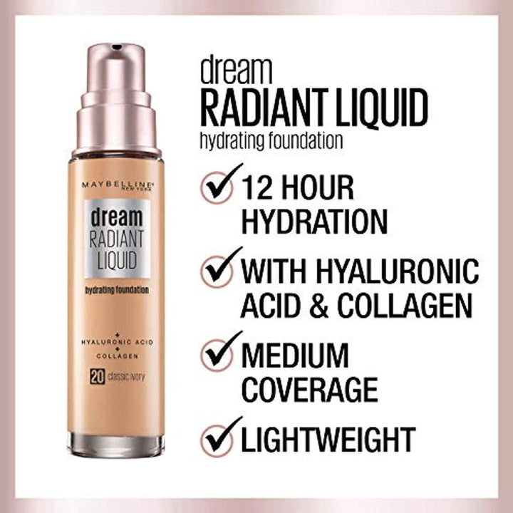 Maybelline Dream Radiant Liquid Medium Coverage Liquid Foundation 05 Vanilla - Suthern Picker