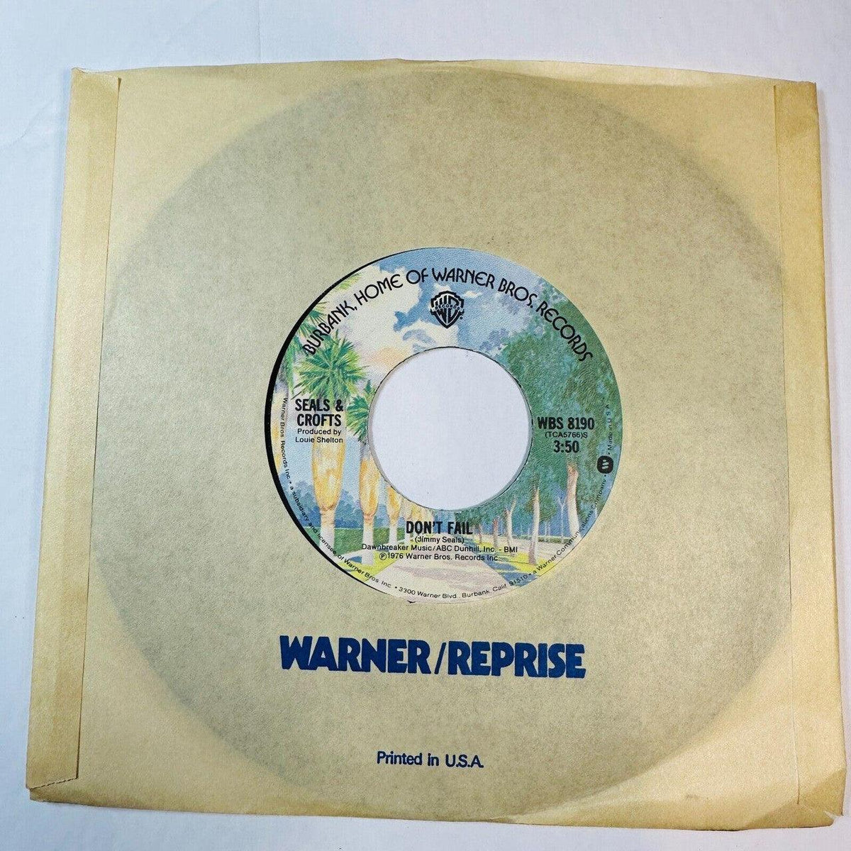 Don't Fail / Get Closer Seals & Crofts 7'' 45 RPM Record Single Warner Bros. - Suthern Picker