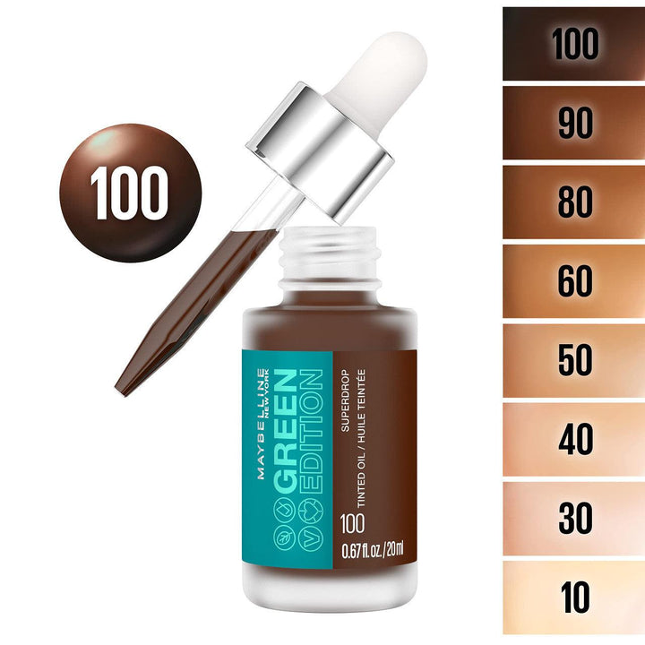 Maybelline Green Edition Superdrop Tinted Oil Base Adjustable Foundation 100 - Suthern Picker