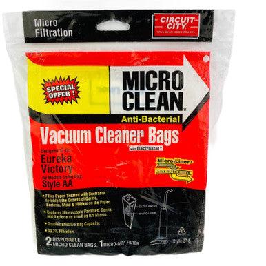 Circuit City Vacuum Cleaner Bags For Eureka Victory Style AA 2 Pack & Filter - Suthern Picker