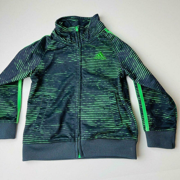 Adidas Jogging Top Jacket Boys 24M Green Black Long Sleeve LS NWOT Zip Up - Suthern Picker