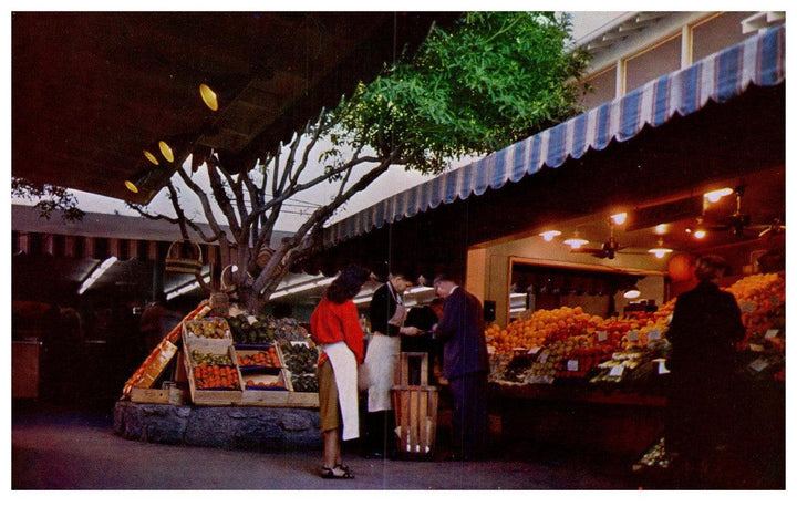 Farmers Market Los Angeles RPPC Vintage Postcard Kodachrome C3331 Mike Roberts - Suthern Picker