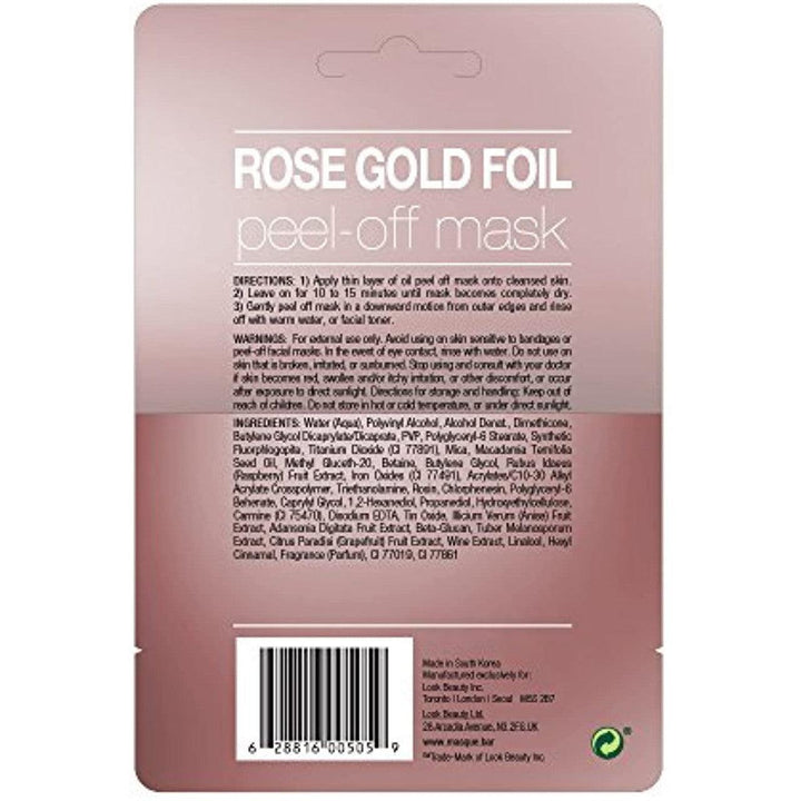 Masque Bar Rose Gold Foil Peel Off Mask Sachet 0.41 Fluid Ounce - Suthern Picker