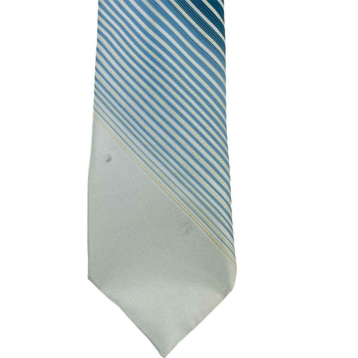 Austin Manor Men's Neck Tie Blue White Stripe Silk Polyester 45590 - Suthern Picker