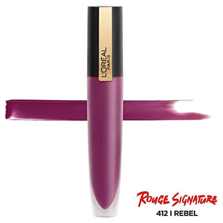 L'Oreal Paris Makeup Rouge Signature Matte Lip Stain I Rebel 412 - Suthern Picker