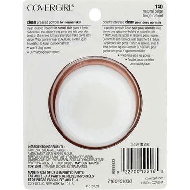 CoverGirl Clean Pressed Powder Compact Natural Beige #140 0.39 oz - Suthern Picker