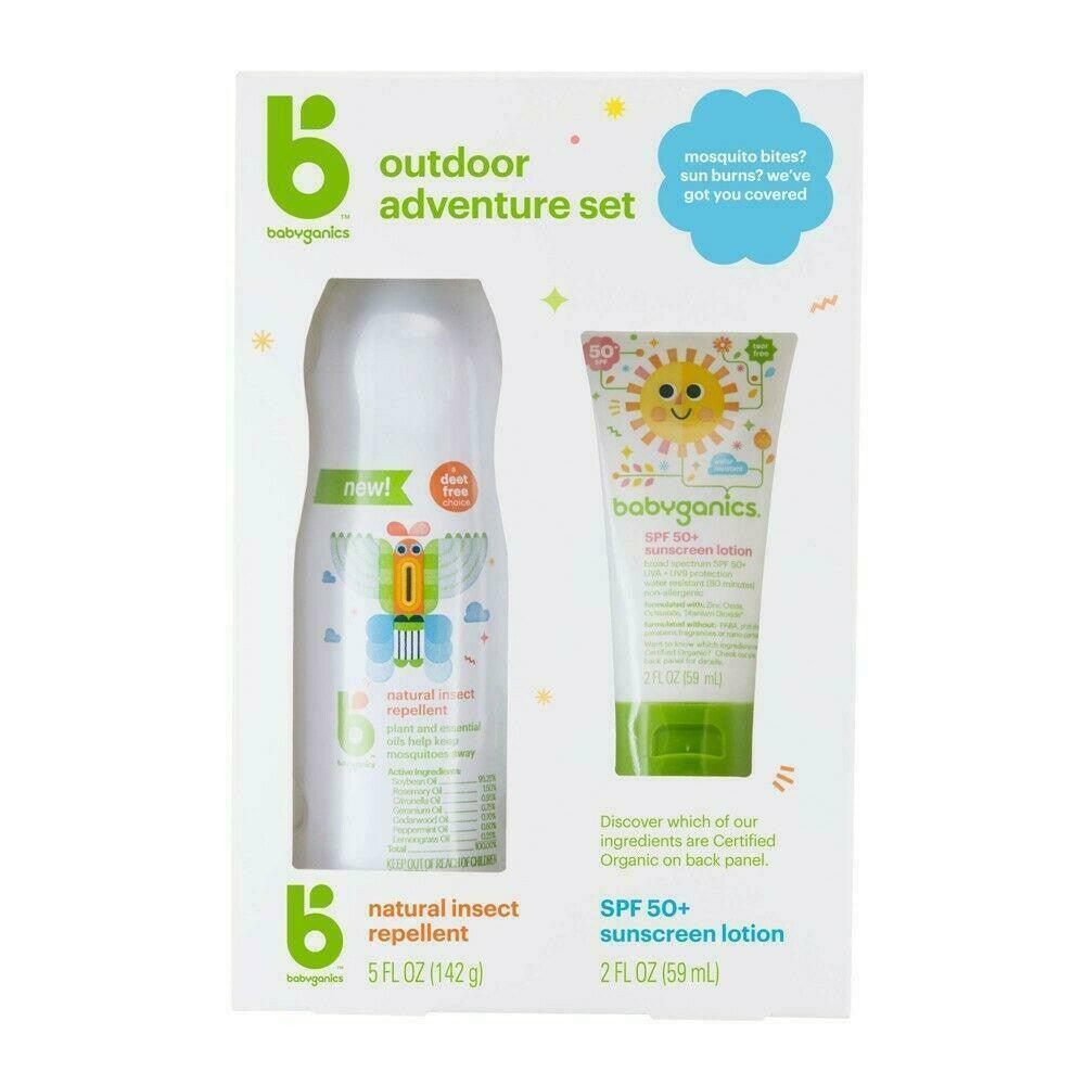 Babyganics 5oz Repellant & 2oz Sunscreen Duo Outdoor Adventure Set SPF 50+ - Suthern Picker