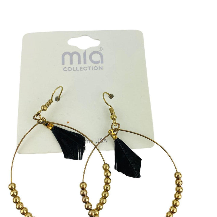 Mia Collection Hoop Earring Set Colorful Beads Feathers Native American Style - Suthern Picker