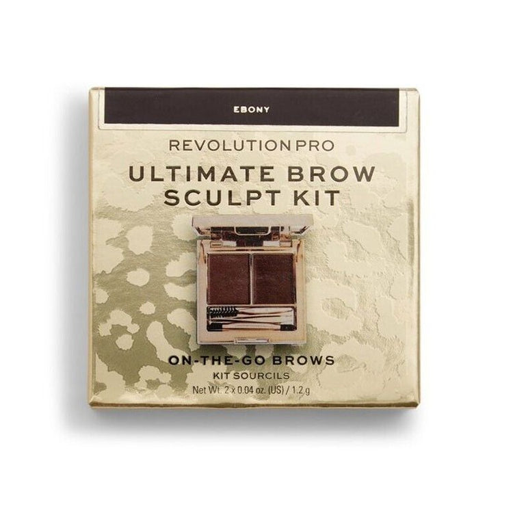 Revolution Pro Ultimate Brow Sculpt Kit 5 Piece On-The-Go Brow Kit Ebony Brown