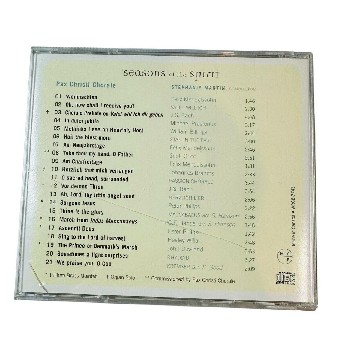 Seasons Of The Spirit CD Stephanie Martin Trillium Brass Quintet Christi Chorale