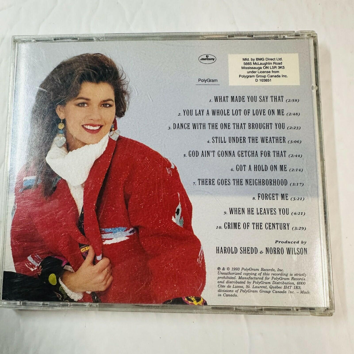 Shania Twain CD Self-Titled Album 1993 Polygram Records Harold Shedd N Wilson