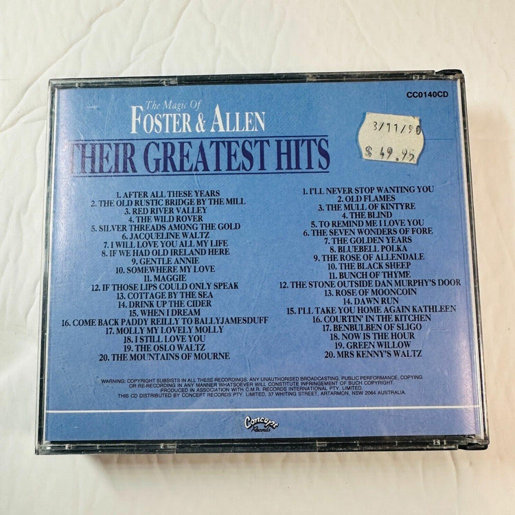 Foster & Allen Their Greatest Hits 2-Disc CD Album