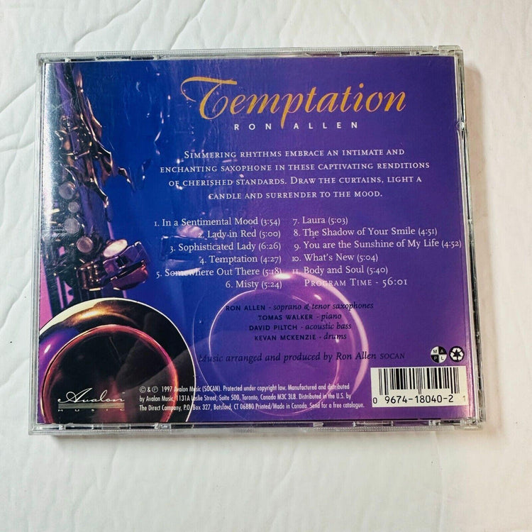 Ron Allen Temptation CD Captivating Jazz & Saxophone Melodies