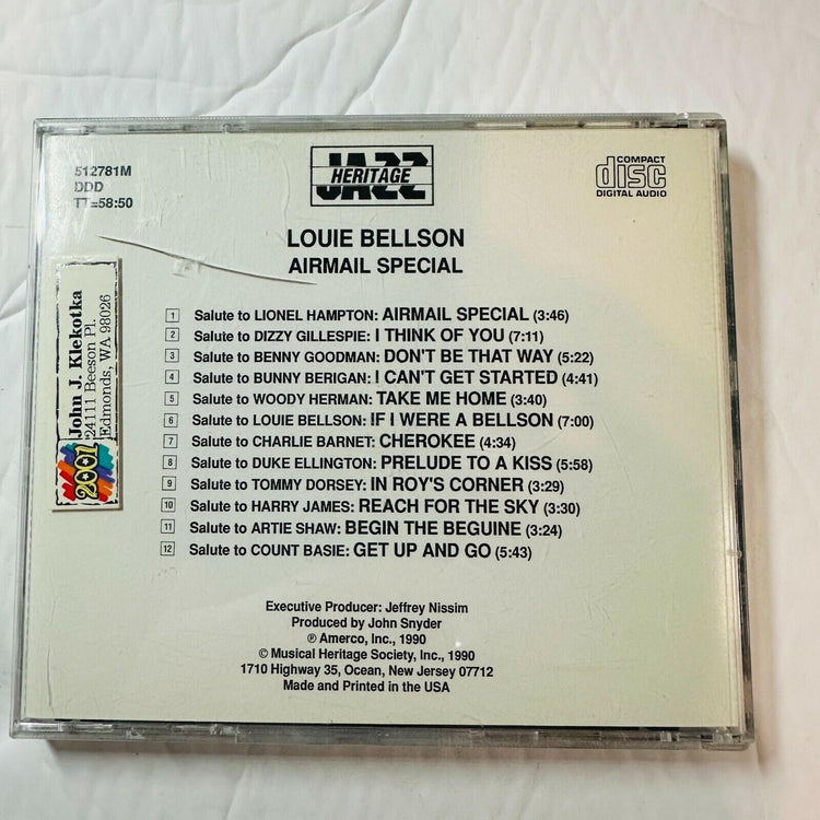 Louie Bellson Airmail Special CD Tribute To Big Band Masters 1990 Heritage Jazz