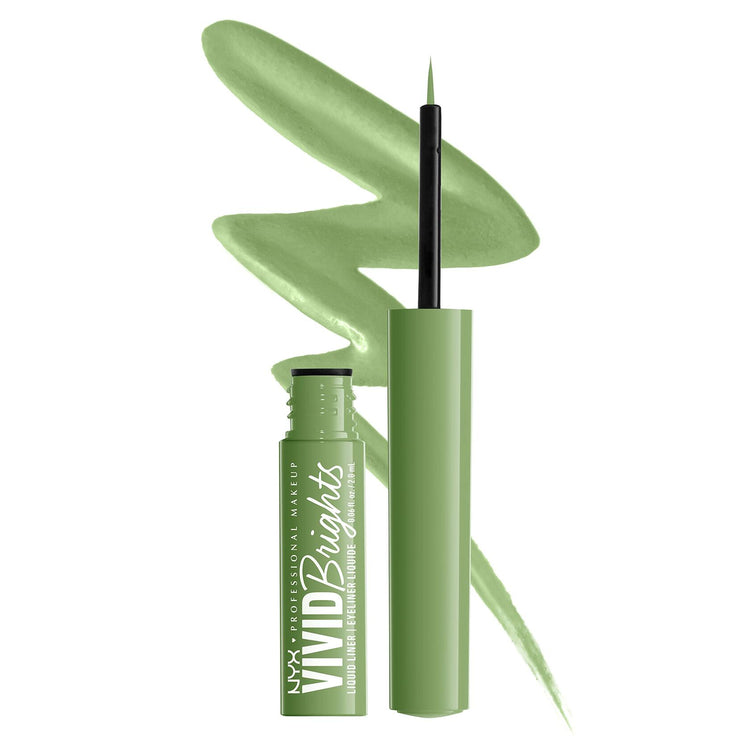 NYX PROFESSIONAL MAKEUP Vivid Brights Liquid Eyeliner Precise Tip Ghosted Green